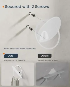 SONGMICS Sada 4 nástenných háčikov OVAL modern biely