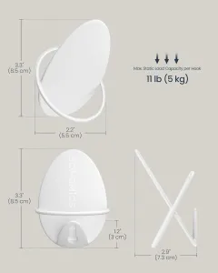 SONGMICS Sada 4 nástenných háčikov OVAL modern biely