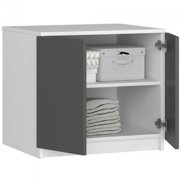 Ak furniture Nadstavec na skriňu Star 60 cm biely matný/grafit