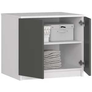 Ak furniture Nadstavec na skriňu Star 60 cm biely matný/grafit