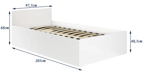 Ak furniture Posteľ CLP 90x200 cm s roštom biela