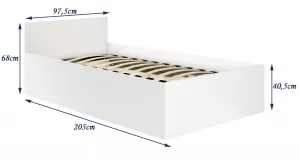 Ak furniture Posteľ CLP 90x200 cm s roštom biela