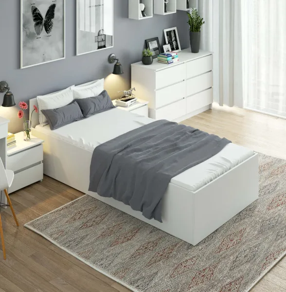 Ak furniture Posteľ CLP 90x200 cm s roštom biela