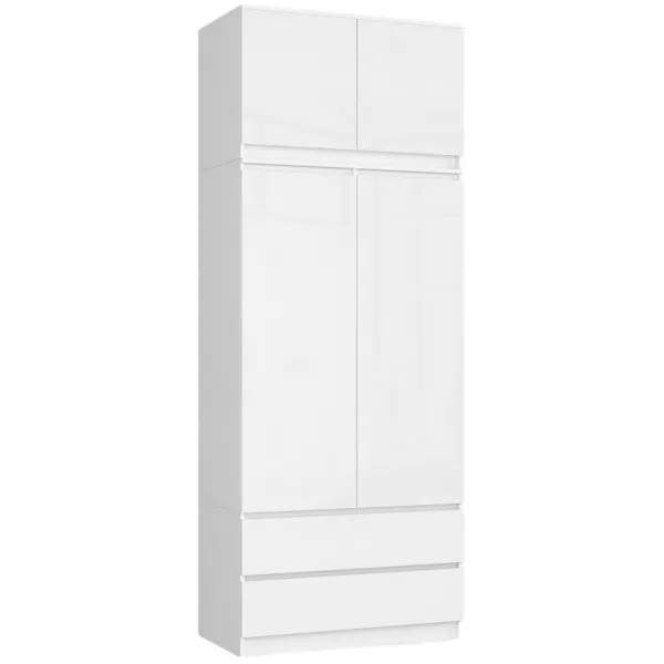 Ak furniture Nadstavec na šatníkovú skriňu Star 90 cm biely lesk