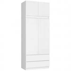Ak furniture Nadstavec na šatníkovú skriňu Star 90 cm biely lesk