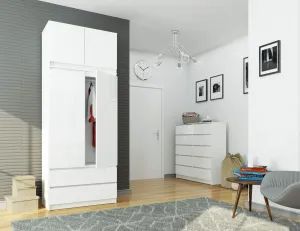 Ak furniture Nadstavec na šatníkovú skriňu Star 90 cm biely lesk