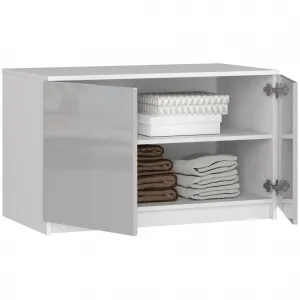 Ak furniture Nadstavec na skrinku Star 90 cm biely/strieborný lesk