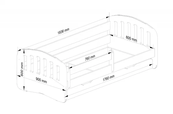 Ak furniture Detská posteľ PLAY 180x80 cm ružová