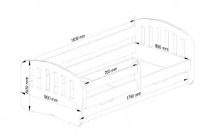 Ak furniture Detská posteľ PLAY 180x80 cm ružová