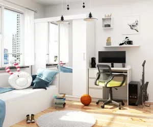 Ak furniture Šatníková skriňa so zrkadlom Reton 150 cm biela