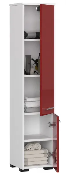Ak furniture Kúpeľňová skrinka Fin I 30 cm biela/červená lesk