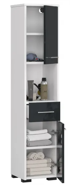 Ak furniture Kúpeľňová skrinka Fin II 30 cm biela/grafitová lesk