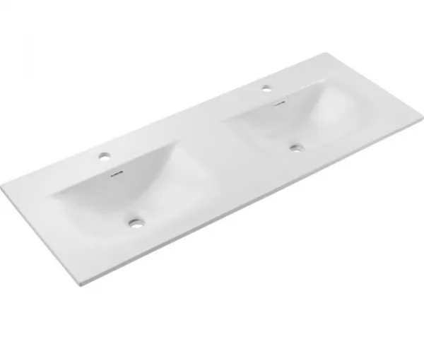 Comad Závesná skrinka Luxor Beige Sky so zápustnými umývadlami 120 cm béžová/dub olejovaný