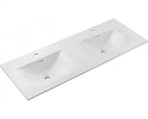 Comad Závesná skrinka Luxor Beige Sky so zápustnými umývadlami 120 cm béžová/dub olejovaný