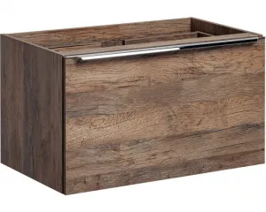 Comad Závesná skrinka SantaFe Slim s doskou a umývadlom 100 cm dub santa fe vintage/čierna