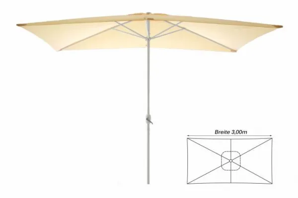 Garthen 6305 Záhradný slnečník - obdĺžnikový 2x3 m - champagne