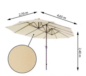 Veľký slnečník XXL 4,65 m - krémový
