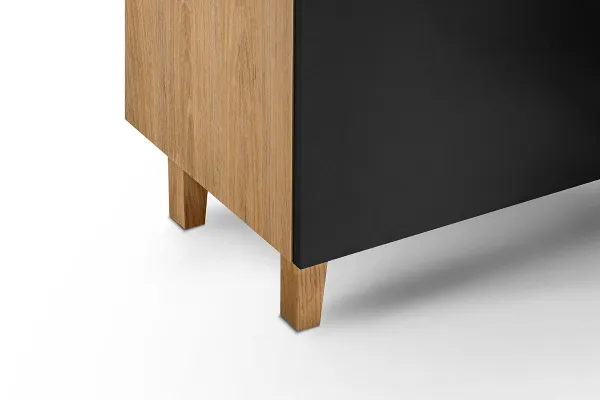 KONSIMO Komoda FRISK 4 zásuvky 2 dvierka čierna 150 x 81 x 46 cm