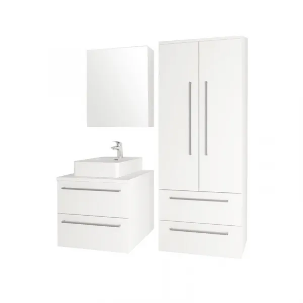 Mereo Bino, kúpeľňová skrinka 121 cm, biela/dub CN673S