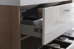 Mereo Bino, kúpeľňová skrinka s umývadlom z liateho mramoru 101 cm, biela CN662M