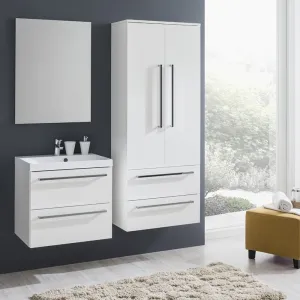 Mereo Bino, kúpeľňová skrinka s umývadlom z liateho mramoru 101 cm, biela CN662M