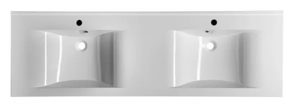 SAPHO - FLAVIA dvojumývadlo 160x50cm, liaty mramor, biela 68164