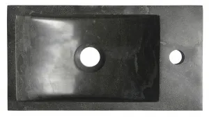 SAPHO - BLOK kamenné umývadlo 40x22cm, batéria vpravo, čierny Antracit 2401-28