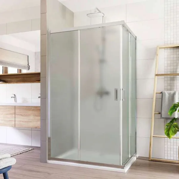 Mereo Sprchovací set: LIMA, obdĺžnik, 100x80 cm, chróm  ALU, sklo Point, vanička liatá mramor CK82412KM