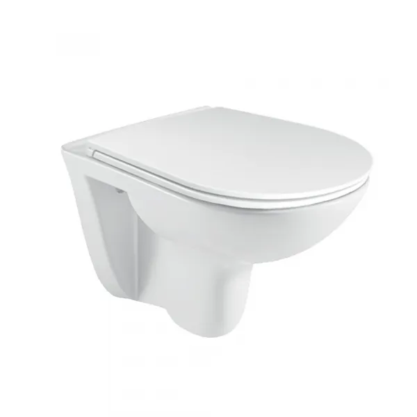 Mereo WC set - Rimless WC, modul na zamurovanie, biele oválne tlačidlo MM01SETR