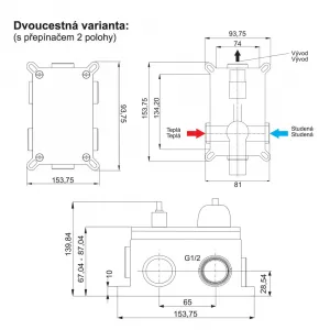 Mereo Vaňový set s dvojcestnou podomietkovú batérií CB650VV1