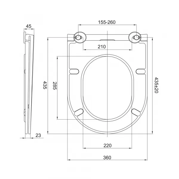 Mereo WC set - Rimless WC, modul na zamurovanie, biele oválne tlačidlo MM01SETR