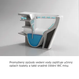 Mereo WC závesné, RIMLESS, 530x355x360, keramické, vr. sedátka CSS123 VSD81S