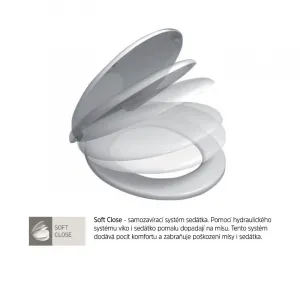 Mereo WC set - Rimless WC hranaté, modul na zamurovanie, biele hranaté tlačidlo MM01SETRB