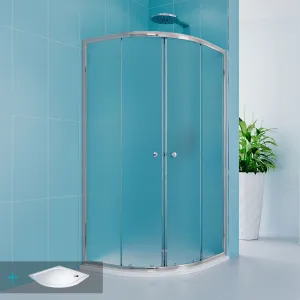 MEREO Mereo Sprchový set z Kory Lite, štvrťkruh, 90 cm, chróm ALU, sklo Grape a vaničky z liateho mramoru CK35131ZM