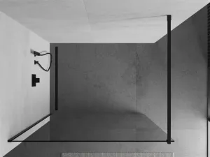 MEXEN/S - Kioto Sprchová zástena WALK-IN 85 x 200, transparent 8 mm, čierna 800-085-101-70-00