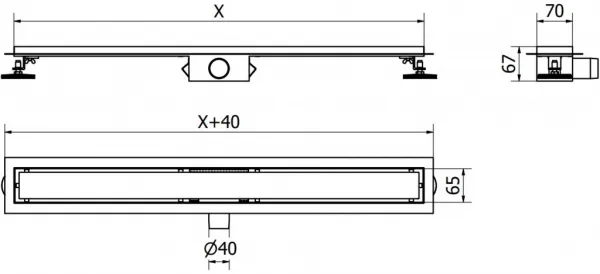 MEXEN/S - Flat M33 odtokový žľab 80, nerez 1033080-15
