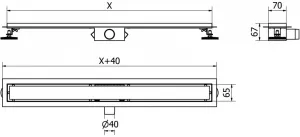 MEXEN/S - Flat M33 odtokový žľab 100, čierny 1733100-15