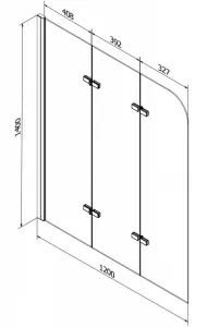MEXEN/S - Cube obdĺžniková vaňa 170 x 80 cm s panelom + vaňová zástena 120, transparent, čierna 550517080X9012037000