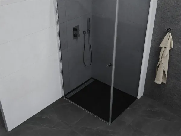 MEXEN/S - PRETORIA sprchovací kút 70x80, grafit, chróm 852-070-080-01-40