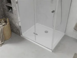 MEXEN/S - Sprchovací kút zalamovací Lima 110x80, sklo číre, chróm + vanička 856-110-080-00-00-4010