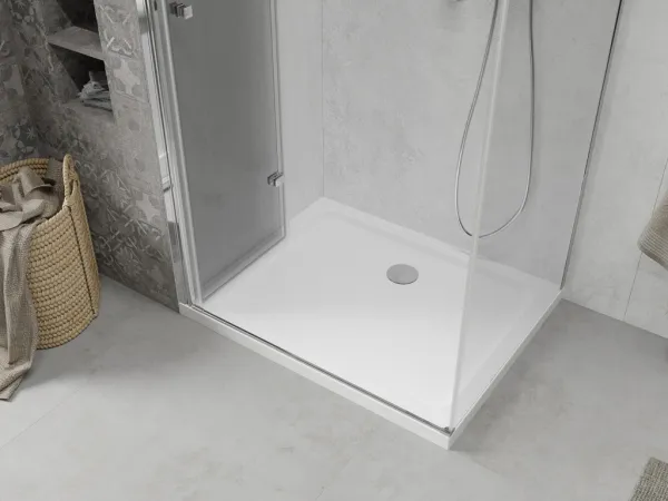 MEXEN/S - Sprchovací kút zalamovací Lima 80x70, sklo číre, chróm + vanička 856-080-070-00-00-4010