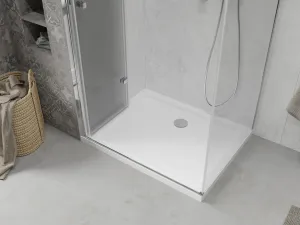 MEXEN/S - Sprchovací kút zalamovací Lima 80x70, sklo číre, chróm + vanička 856-080-070-00-00-4010