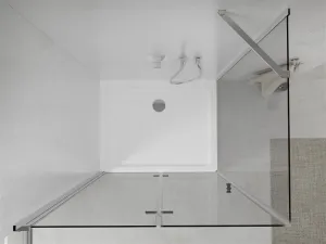 MEXEN/S - Sprchovací kút zalamovací Lima 80x70, sklo číre, chróm + vanička 856-080-070-00-00-4010