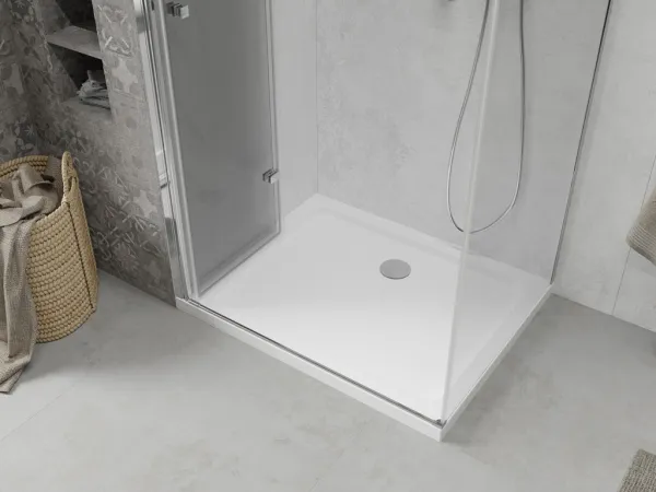 MEXEN/S - Sprchovací kút zalamovací Lima 100x70, číre sklo, chróm + vanička 856-100-070-01-00-4010