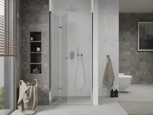 MEXEN - Lima sprchové dvere zalamovacie 60, transparent, chróm sa stenovým profilom 856-060-000-01-00