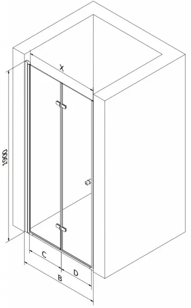 MEXEN - Lima skladacie Sprchové dvere 110, grafit, chróm 856-110-000-01-40