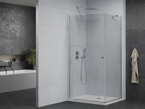 MEXEN/S - Pretória sprchovací kút 80x110, transparent, chróm + sprchová vanička vrátane sifónu 852-080-110-01-00-4010