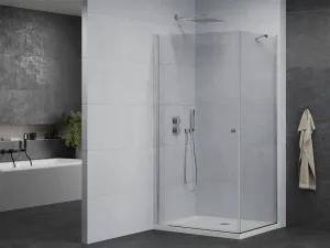 MEXEN/S - Pretória sprchovací kút 80x110, transparent, chróm + sprchová vanička vrátane sifónu 852-080-110-01-00-4010