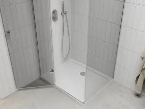 MEXEN/S - Roma sprchový kút 80x70, kyvný, číre sklo, chróm + vanička 854-080-070-01-00-4010