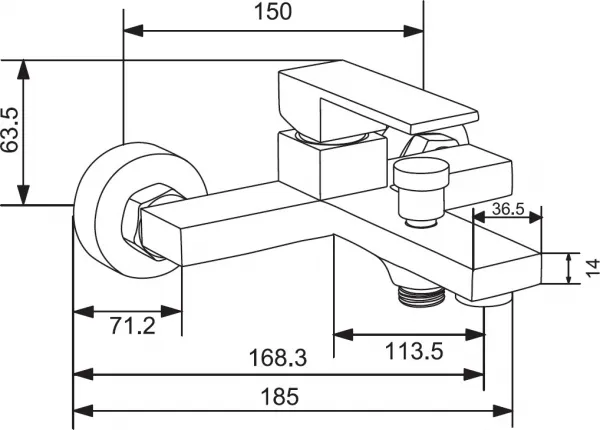 MEXEN/S - Uno R45 vaňové batérie s príslušenstvom, chróm 7143R45-00